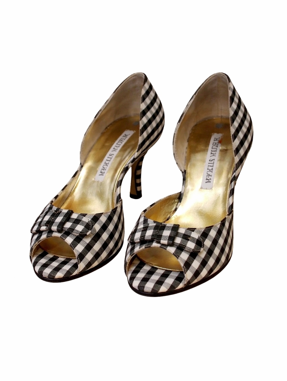 Walter Steiger black/ white ‎ peep toe pumps 7.5